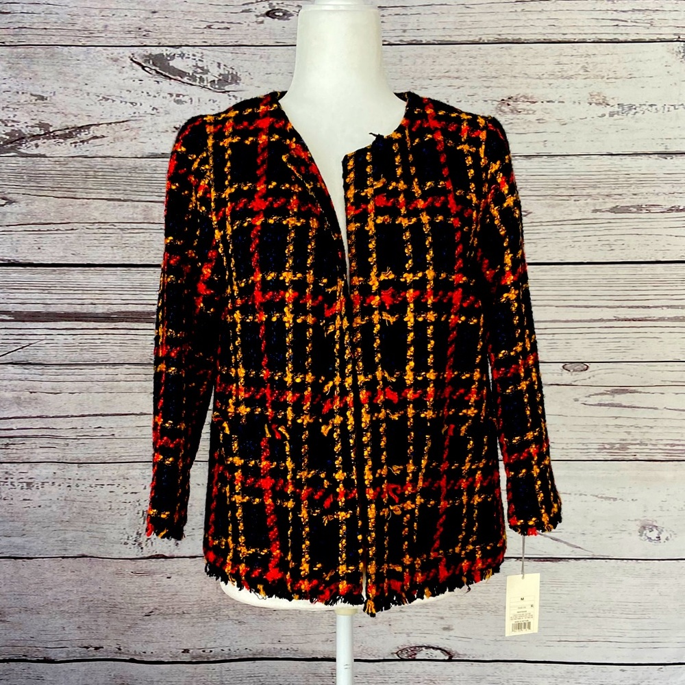 A New Day, Size M Black, Yellow, orange and blue tweed